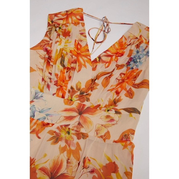 NWT GUESS Gilda Long Floral Sleeveless Maxi Dress Sunset Garden Size Small - Picture 8 of 16